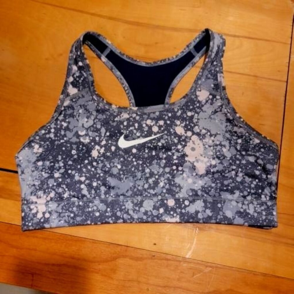 Nike Women's Blue and Grey Sports Bra